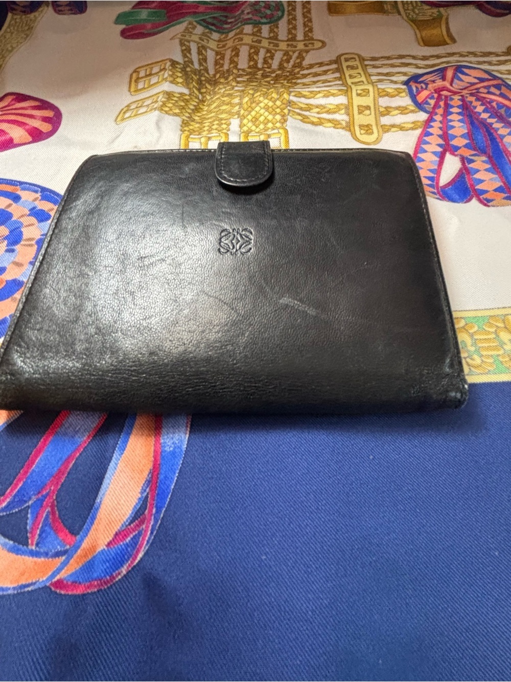 Vintage LOEWE Anagram Black Leather Wallet – Very Good Condition – Made in Spain